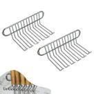 Kit 2 Suportes Porta Espeto Parede Pequena Utensílios Churrasco Multiuso Cromado - AMZ