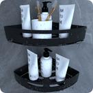 Kit 2 Suportes Porta Shampoo P/ Banheiro De Canto Inox Preto Kit 2 Suportes Porta Shampoo P/ Banheiro De Canto Inox Preto