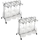 Kit 2 Suportes Porta Taças de Vinho Preto 16x27cm Aramado de Mesa Bancada