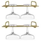 Kit 2 Suportes Porta Taças Dourado Reto 25cm Organizador Suspenso MS Aramados