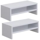 Kit 2 Suportes Stand Para Monitores Mesa Escritório Branco
