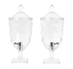 Kit 2 Suqueira com Tampa Diamond de Acrílico 4,5 Litros