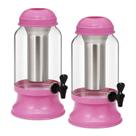 Kit 2 Suqueira Vidro 3,2L com Compartimento Gelo Rosa Pig Kit 2 Suqueira Vidro 3,2L com Compartimento Gelo Rosa Pig