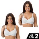 Kit 2 Sutiã Amamentação de Cotton Estampado Confortável Prático Fácil Acesso Moda Maternidade