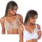 Kit 2 Sutiã Amamentação Pós Parto Maternidade Feminino Renda Abertura Frontal Gestante Moda Grávida