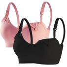 Kit 2 Sutiã Amamentação Reforçado Bojo Flexível Gestante Cor:PRETO/ROSATamanho:G