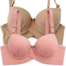 Kit 2 Sutiã Com Bojo Feminino Básico Alça Larga Reforçado Lingerie Confortável Adulto Soutien