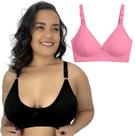 Kit 2 Sutiã Plus Size Sem Bojo Alta Sustentação Soutien Senhora Alça Regulável