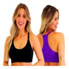 Kit 2 Sutiã Top Nadador Sem Costura Regulável Fitness