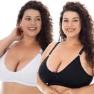 Kit 2 Sutian Plus Size Reforçado Feminino Sem Bojo Alça Grossa Sustentação Lingerie Comum Sutiã