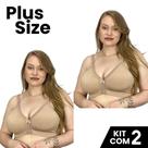 Kit 2 Sutiãs Plus Size Estrutura Reforçado Alça Larga Microfibra Tamanhos Maiores 50/52/54/56 Kit 2 Sutiãs Plus Size Estrutura Reforçado Alça Larga Microfibra Tamanhos Maiores 50/52/54/56