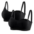KIT 2 Sutiãs Sutian Soutien De Amamentação Bojo Removível COR:BEGE/CINZATAMANHO:G