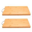 Kit 2 Tábua para Corte de Bambu com Alça Inox Poales MEK 30x20x2cm