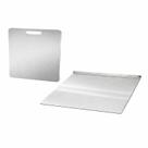 Kit 2 Tábuas de Corte Inox 304 Antibacteriana Profissional Cozinha Churrasqueira