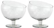 Kit 2 Taça de Vidro Boca Torta Sobremesa Festas Decorativa Bomboniere de Mesa Tam. Grande 1,9 Litro 17x19,5 cm (PAR)