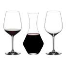 Kit 2 Taças 1 Decanter Riedel Cristal Premium para Vinhos Tintos