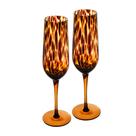 Kit 2 Taças p/Champagne de Vidro Leopardo Âmbar 210ml Wolff