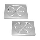Kit 2 Tampa Ralo Grelha Quadrado 15cm Inox Abre/ Fecha Rotativo