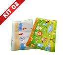 Kit 2 Tapete Infantil de Atividades Gigante Térmico Tatame Educativo Para Bebê Antiderrapante Dobrável Emborrachado