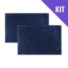 Kit 2 Tapetes Banheiro Bolinha Antiderrapante Seca rápido Microfibra