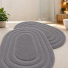 Kit 2 Tapetes Ovais Bella Casa Premium Maciez, Absorção e Elegância Para Banheiro
