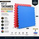 Kit 2 Tatames Tapetes EVA 100x100x1cm 1x1m 10mm com Bordas Linha PREMIUM