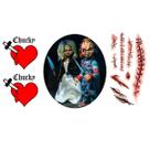 Kit 2 Tatuagens temporárias Coração Chucky e Cicatriz