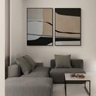 Kit 2 Tela Canvas 100% Algodão Decorativo Abstrato Moderno Para Sala Para Escritório 60x90cm