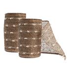Kit 2 Telas Decorativa Fita Natal Malha Tule Sisal Flocos de Algodão 15cm x 5 metros Magizi
