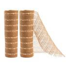 Kit 2 Telas Decorativa Fita Natal Malha Tule Sisal Flocos de Algodão 26cm x 5 metros Magizi