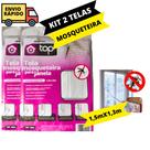 Kit 2 Telas Mosqueteira Anti Mosquito E insetos Para Janelas Com Alto Colante Removível Top 1,5mX 1,