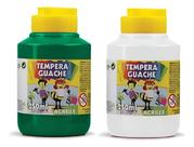 Kit 2 TEMPERA GUACHE Acrilex - 250ml - VERDE e BRANCO - 020250511/ 020250519