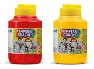 Kit 2 TEMPERA GUACHE Acrilex - 250ml - VERMELHO e AMARELO - 507/ 505