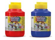 Kit 2 TEMPERA GUACHE Acrilex - 250ml - VERMELHO e AZUL - 02025507/ 02025559