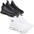 Kit 2 Tênis Esportivo Masculino Easy Confortavel Resistente Preto e Branco