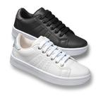 Kit 2 Tênis Feminino Casual Branco Moda Passeio Leve Macio Ultra Conforto Versátil