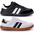Kit 2 tenis feminino masculino retrô confortável estiloso unissex casual moderno macio leve urbano Kit 2 tenis feminino masculino retrô confortável estiloso unissex casual moderno macio leve urbano