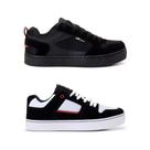Kit 2 Tênis Preto Preto/Branco Skate Skatista Casual Masculino Feminino Kit 2 Tênis Preto Preto/Branco Skate Skatista Casual Masculino Feminino