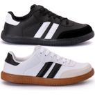 Kit 2 Tenis Retrô Feminino Masculino Sapatenis Casual Leve Moderno Dia a Dia Original Confortavel Un