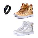 Kit 2 Tênis Sneaker Fitness Feminino Botinha Academia + Relógio