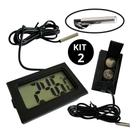 Kit 2 Termômetro Digital Aquário Freezer Chocadeira Terrário Geladeira Com Sonda Norvix Lcd