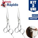 Kit 2 Tesoura Cabelereiro Profissional 6 Cabelo Salão de Beleza Precisão Barbearia Aço Inox