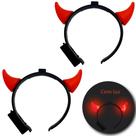 Kit 2 Tiara Chifre Com Luz Diabo Fantasia Halloween Carnaval