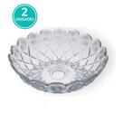 Kit 2 Tigela Bowl De Vidro Redonda Sobremesa Saladeira Fruta Travessa Luxo 2.5 L