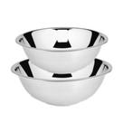 Kit 2 Tigelas Aço Inox Bowl Cozinha Alimentos Saladeira 24cm 22cm Mundiart