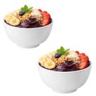 Kit 2 Tigelas Cumbuca Bowl Branca 700ml Melamina Caldo Sopa Açaí