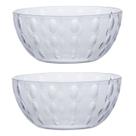 Kit 2 Tigelas Saladeiras De Acrílico Redonda Acqua 4 L 25Cm