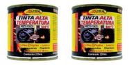 Kit 2 Tinta Alta Temp Preto 600 P/ Chaminés Fornos 220ml