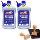 Kit 2 Tinta Azul Almofada Carimbo Alto Rendimento 1 Litro Cada Refil Com Aplicador