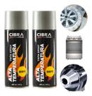 Kit 2 Tinta Spray Alta Temperatura Preto 400ml Cibra